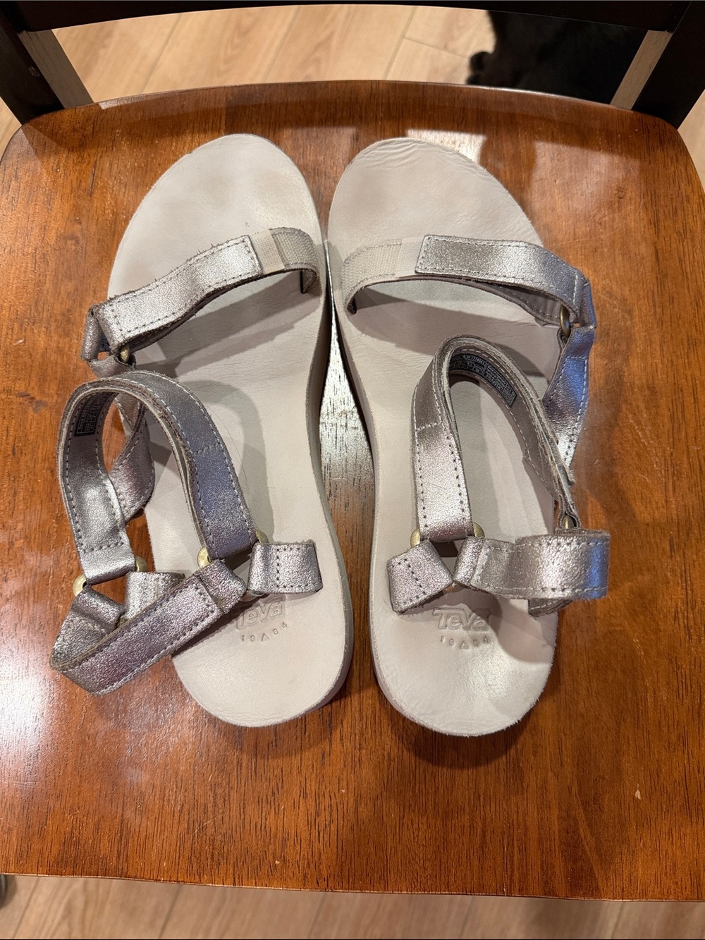 Teva Metallic Silver Platform Sport Sandals
